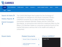 Tablet Screenshot of carrex.caricom.org